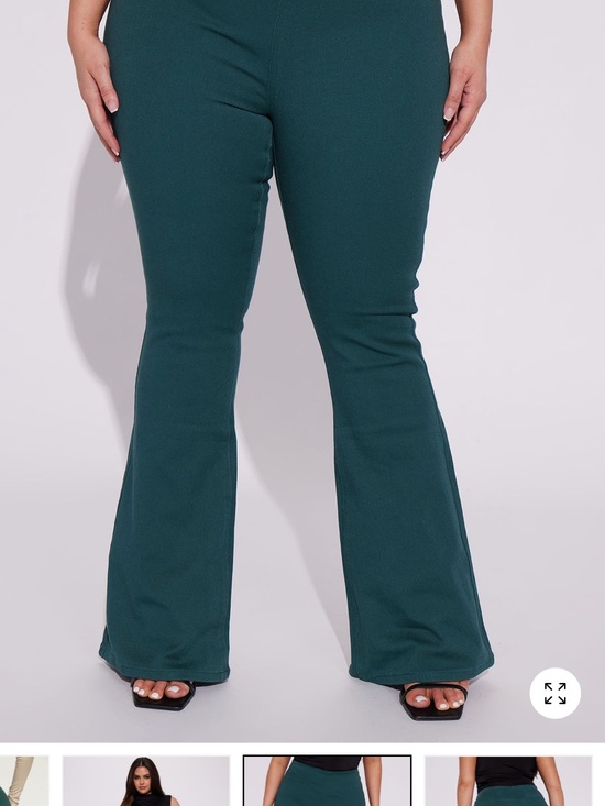 Fashion Nova Denim - Fashion Nova Green Pull On No Gap Stretch Flare Jeans
